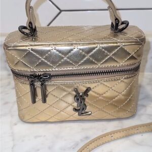 Yves Saint Laurent Metallic Gold Quilted Mini Bag